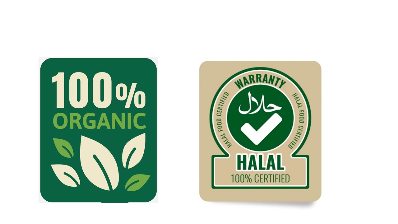 Halal and organic food labels